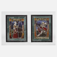 Zwei Bleiglasbilder Historismus111