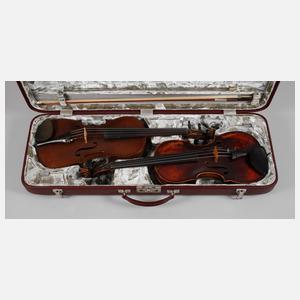Zwei Violinen im Etui