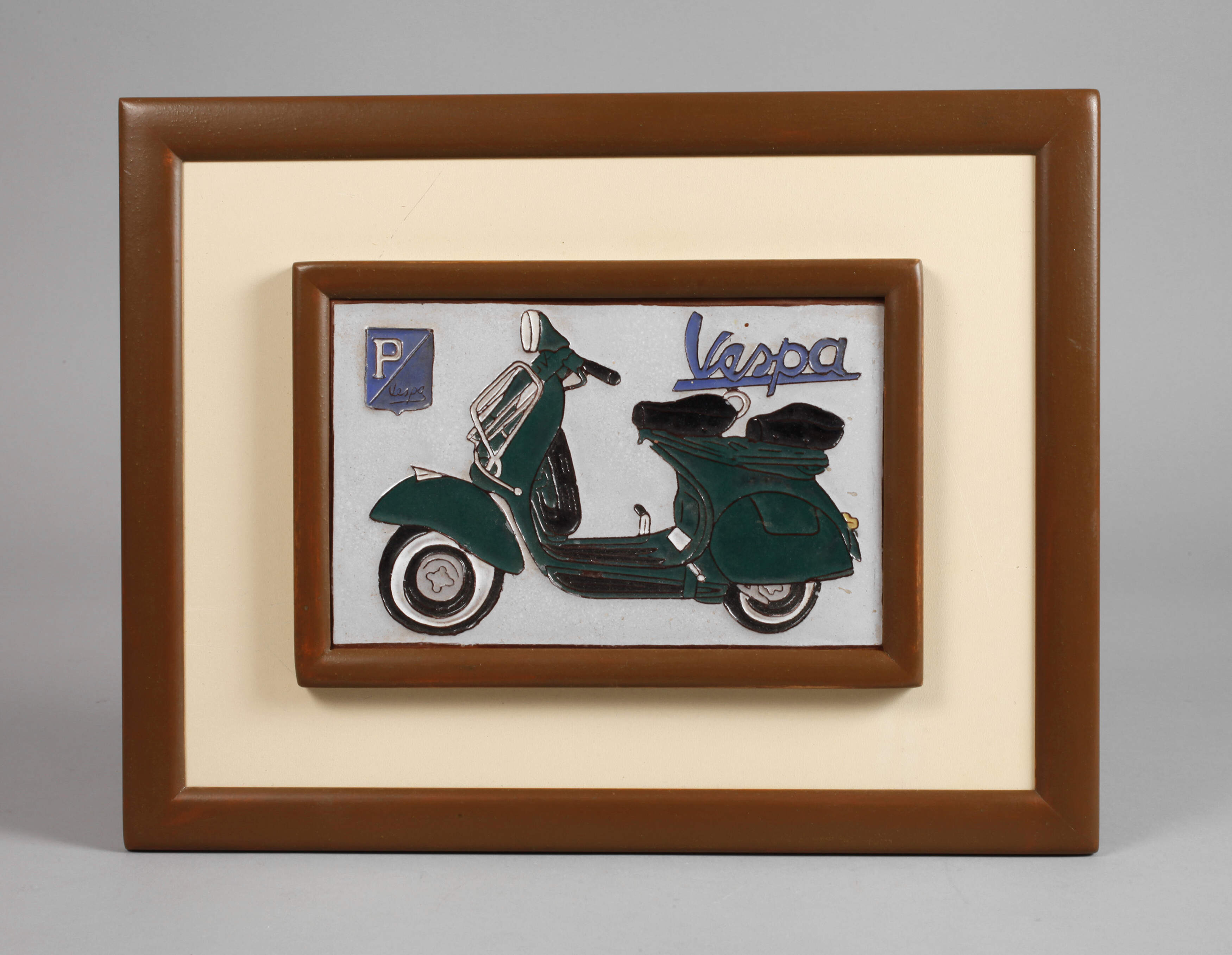 Gerahmte Werbeplatte Vespa