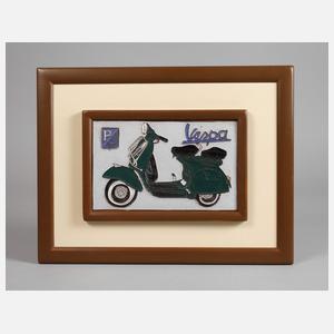 Gerahmte Werbeplatte Vespa