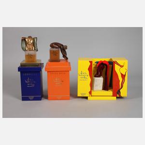 Drei Künstlerflakons