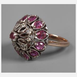 Pagodenring mit Rubinen