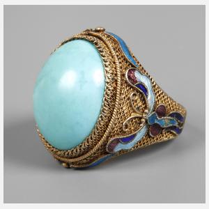 Ring mit Emaille und Türkis