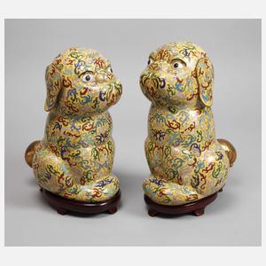 Paar Wächterlöwen Cloisonné
