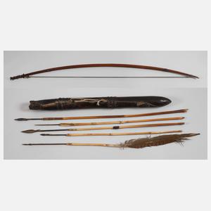 Bogen mit Köcher und Pfeilen