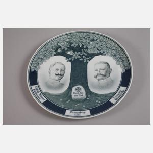 Patriotischer Wandteller "Durch Not und Tod"