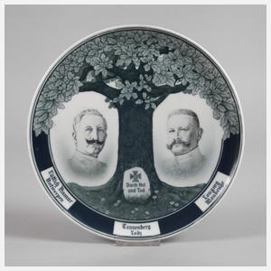 Patriotischer Wandteller "Durch Not und Tod"