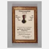 Frontkämpferehrenkreuz mit Schmuckurkunde111