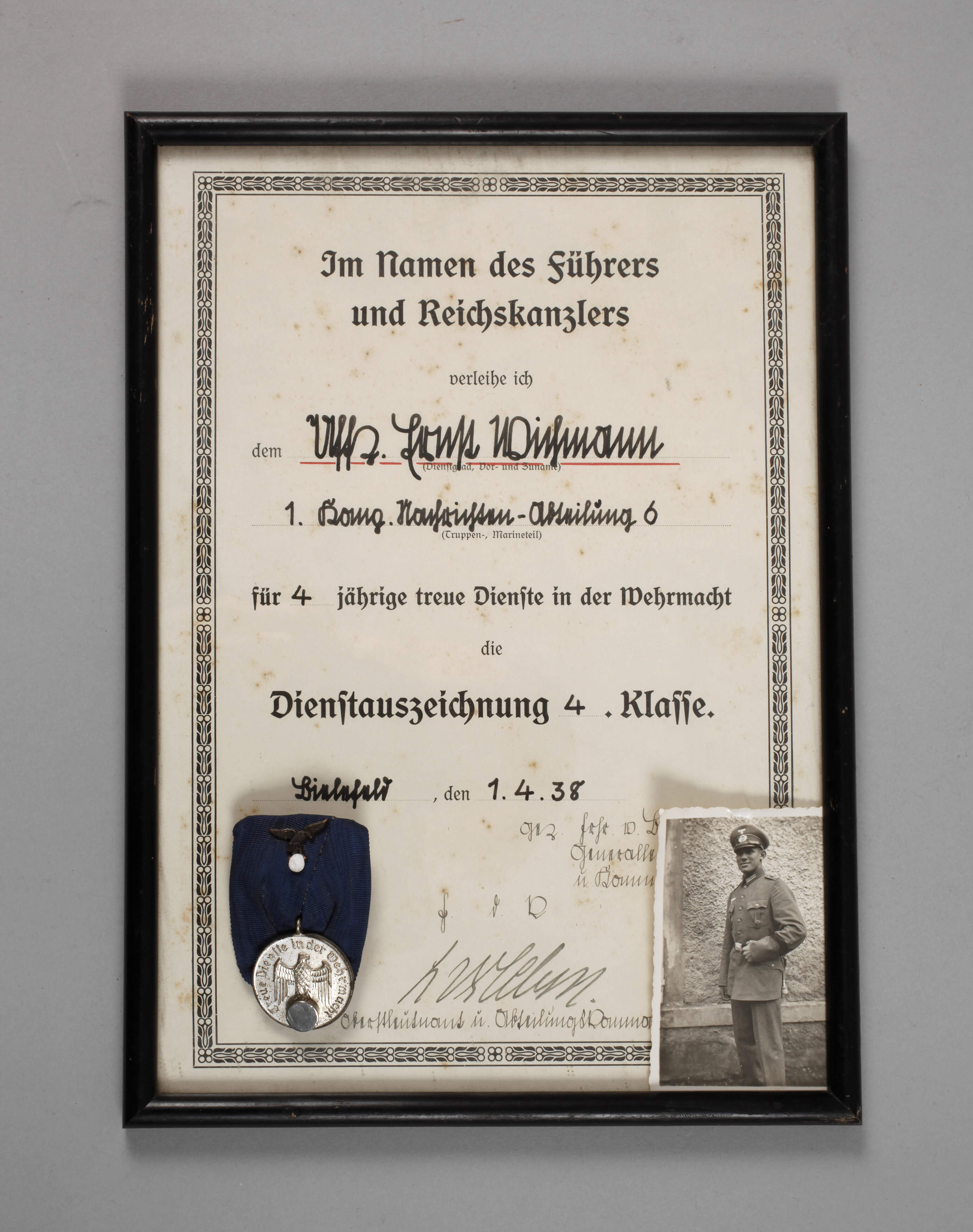 Dienstauszeichnung der Wehrmacht für vier Jahre