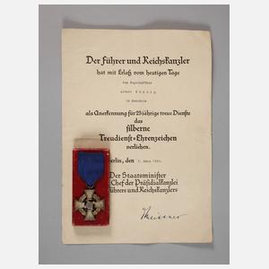 Treue Dienste-Abzeichen mit Urkunde
