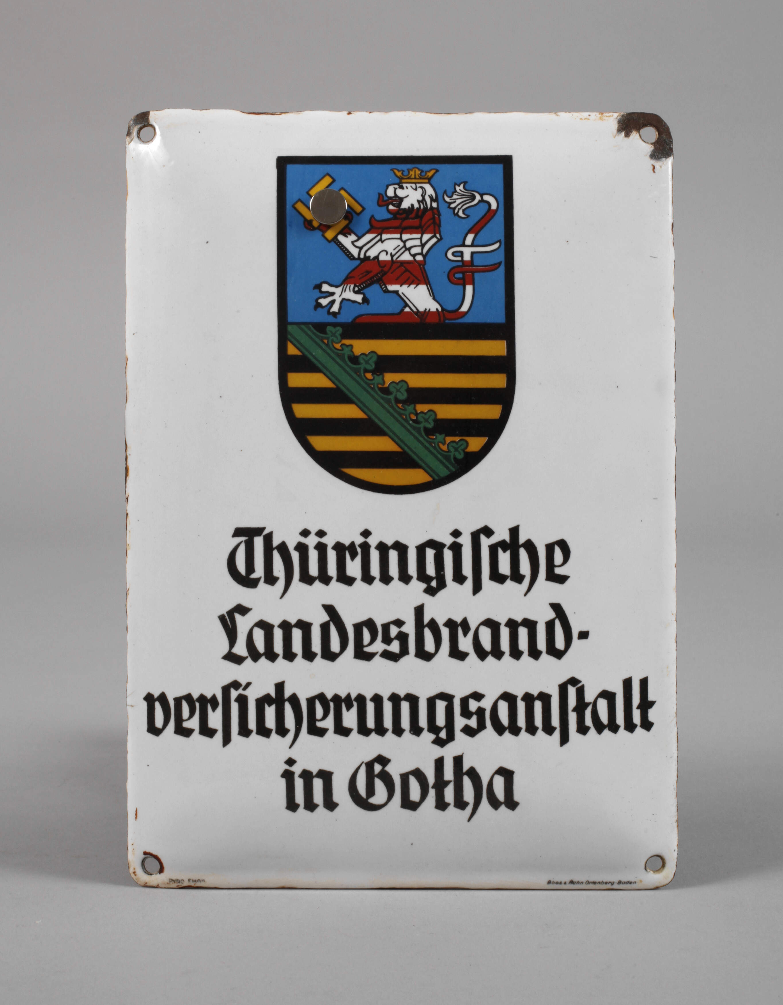 Emailleschild Thüringen