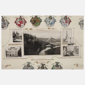 Andenkenblatt Studententreffen auf der Rudelsburg