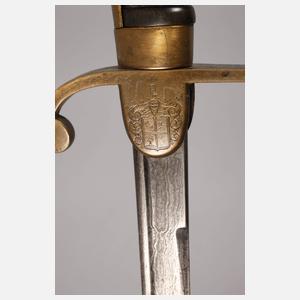 Säbel aus Adelsbesitz mit Damastklinge