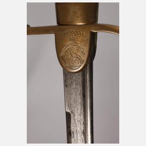 Säbel aus Adelsbesitz mit Damastklinge