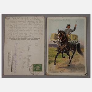 Konvolut militärische Postkarten und Sammelbilder