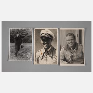 Drei Autographen Ritterkreuzträger