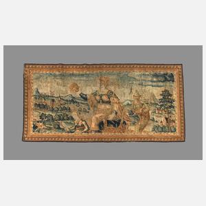Tapisserie mit Figurenszenen in Landschaft