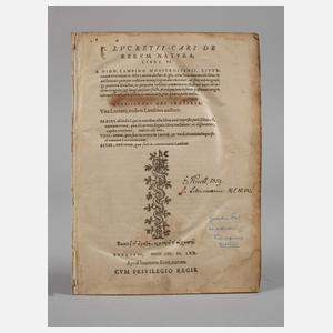 T. Lucretii Cari, De Rerum Natura