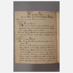 Handschrift Glaubens- und Sittenlehre 1772
