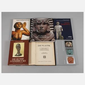 Sechs Fachbücher Plastik, Skulpturen und Skulpteure