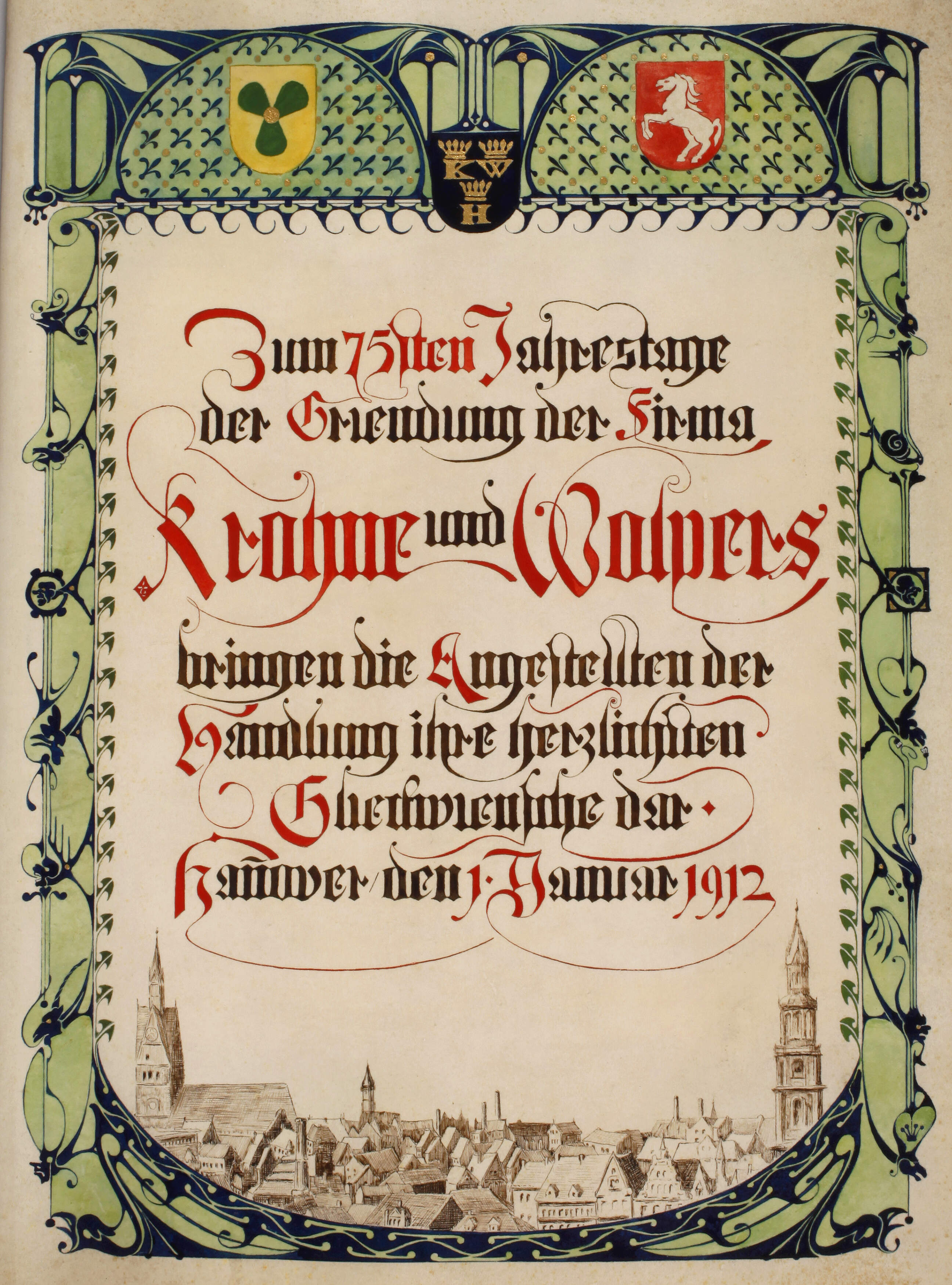 Urkunde zum Firmenjubiläum