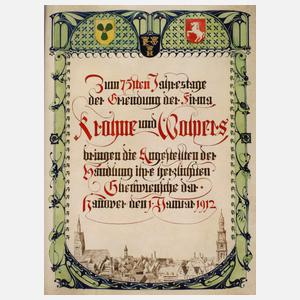 Urkunde zum Firmenjubiläum