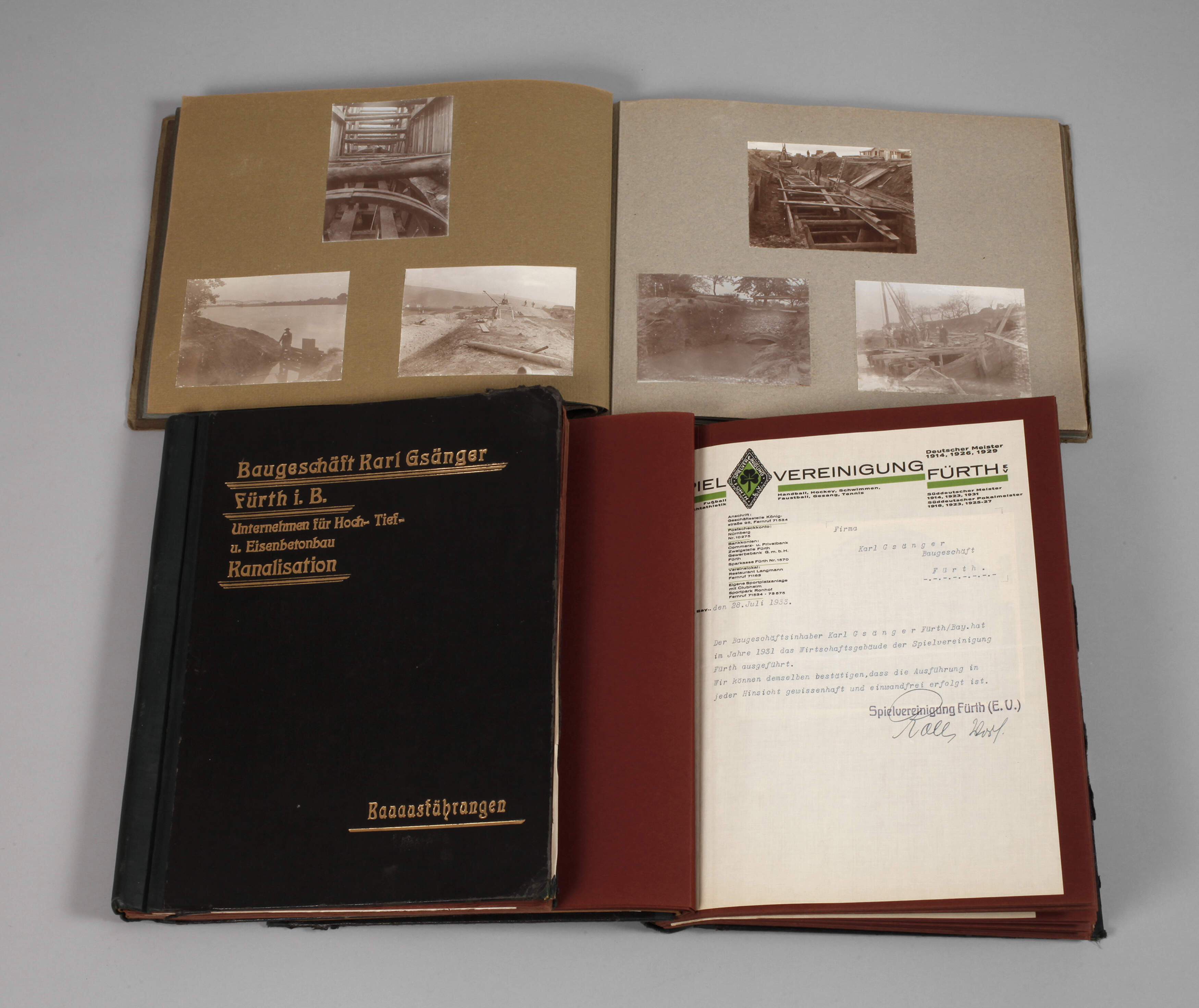 Drei Alben Hoch-, Tief- und Kanalbau