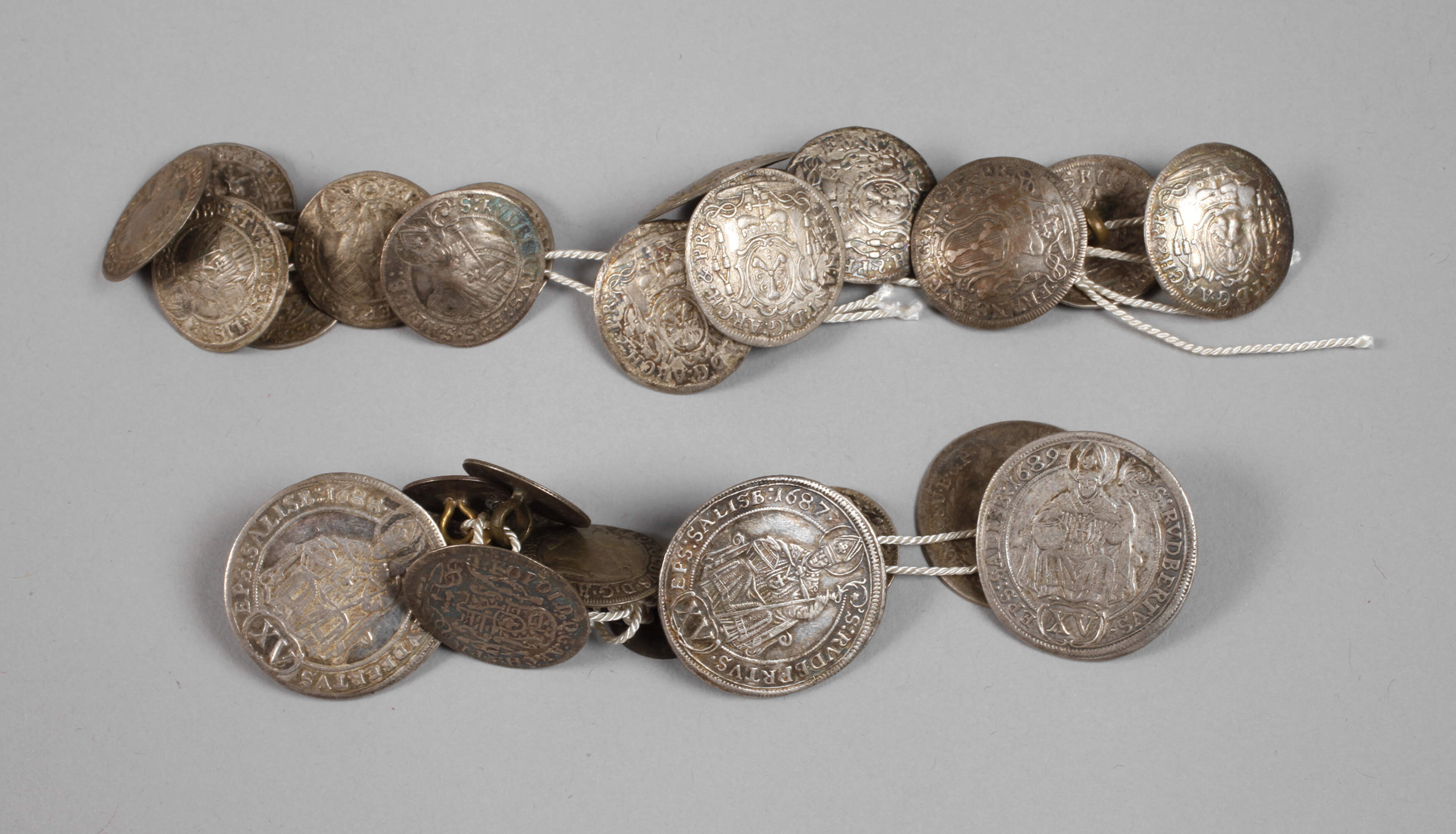 Konvolut Silbermünzknöpfe