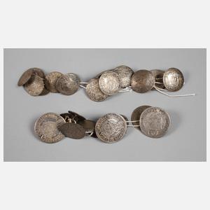 Konvolut Silbermünzknöpfe