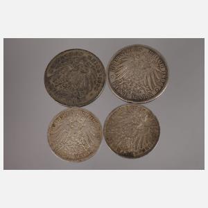 Konvolut Silbermünzen Kaiserreich