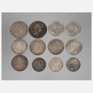 Konvolut Silbermünzen Kaiserreich