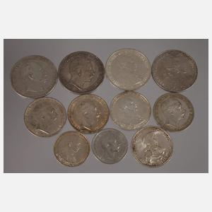 Konvolut Silbermünzen Kaiserreich