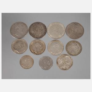 Konvolut Silbermünzen Kaiserreich