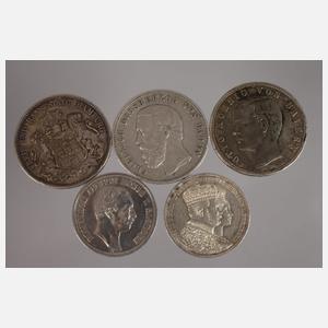 Konvolut Silbermünzen Kaiserreich