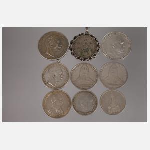 Konvolut Silbermünzen Deutsches Reich