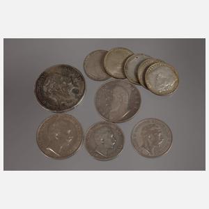 Konvolut Silbermünzen Deutsches Reich