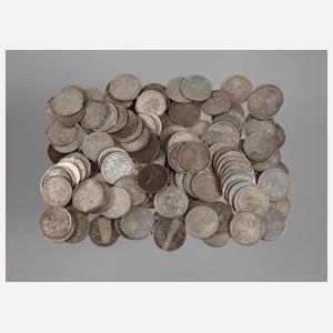 Konvolut Silbermünzen Deutsches Reich