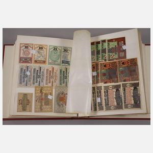 Zwei Alben Scheine, Notgeld und Rationsmarken