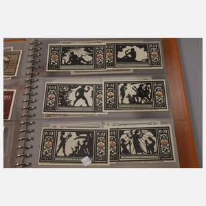 Vier Alben Notgeldscheine