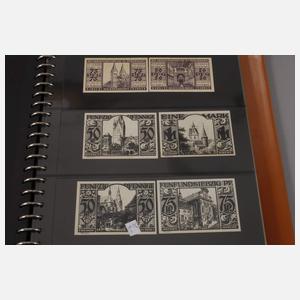 Vier Alben Notgeldscheine