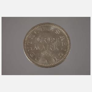 Drei Reichsmark Weimar