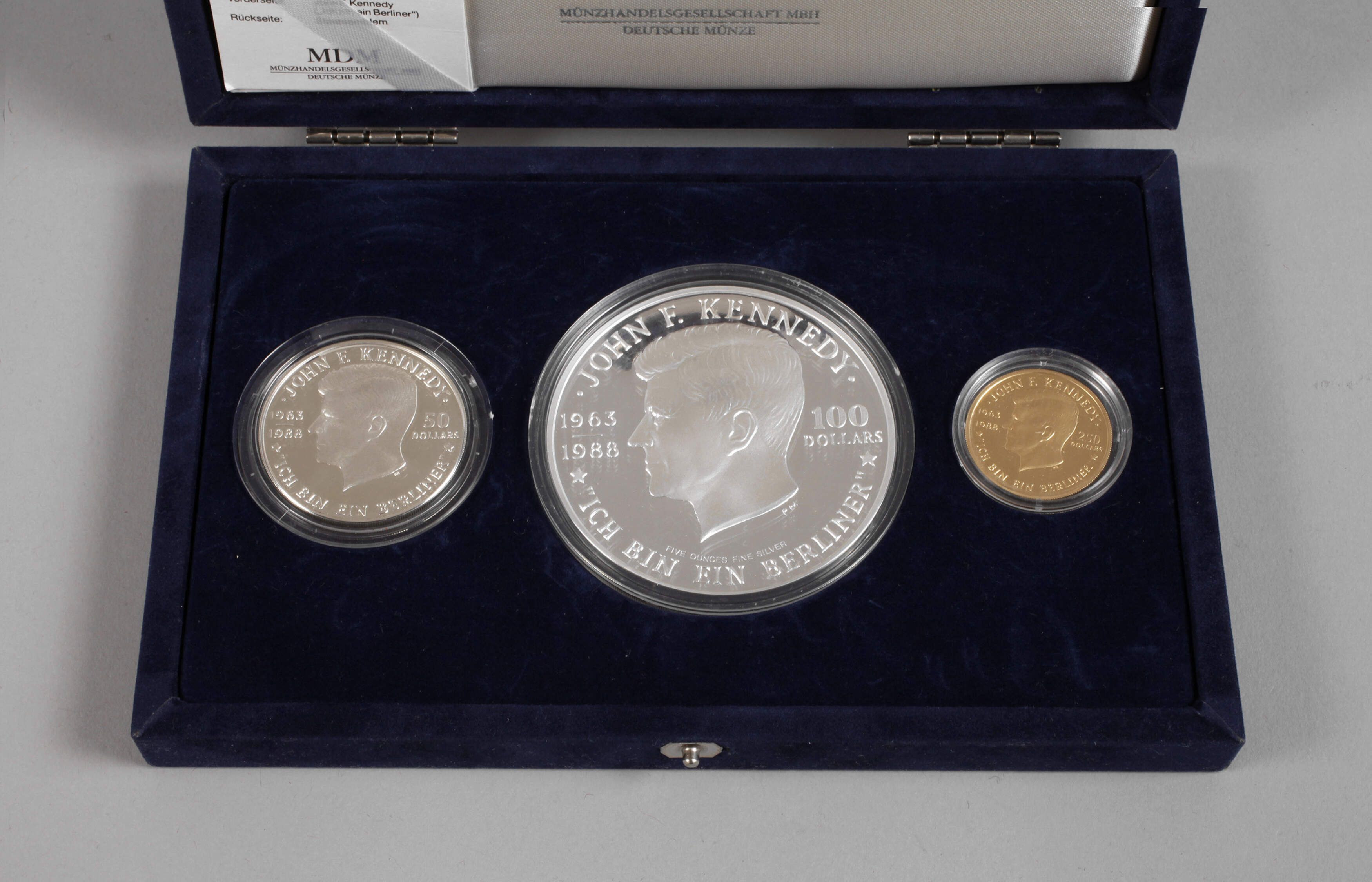 Set Gold- und Silbermünzen Kennedy