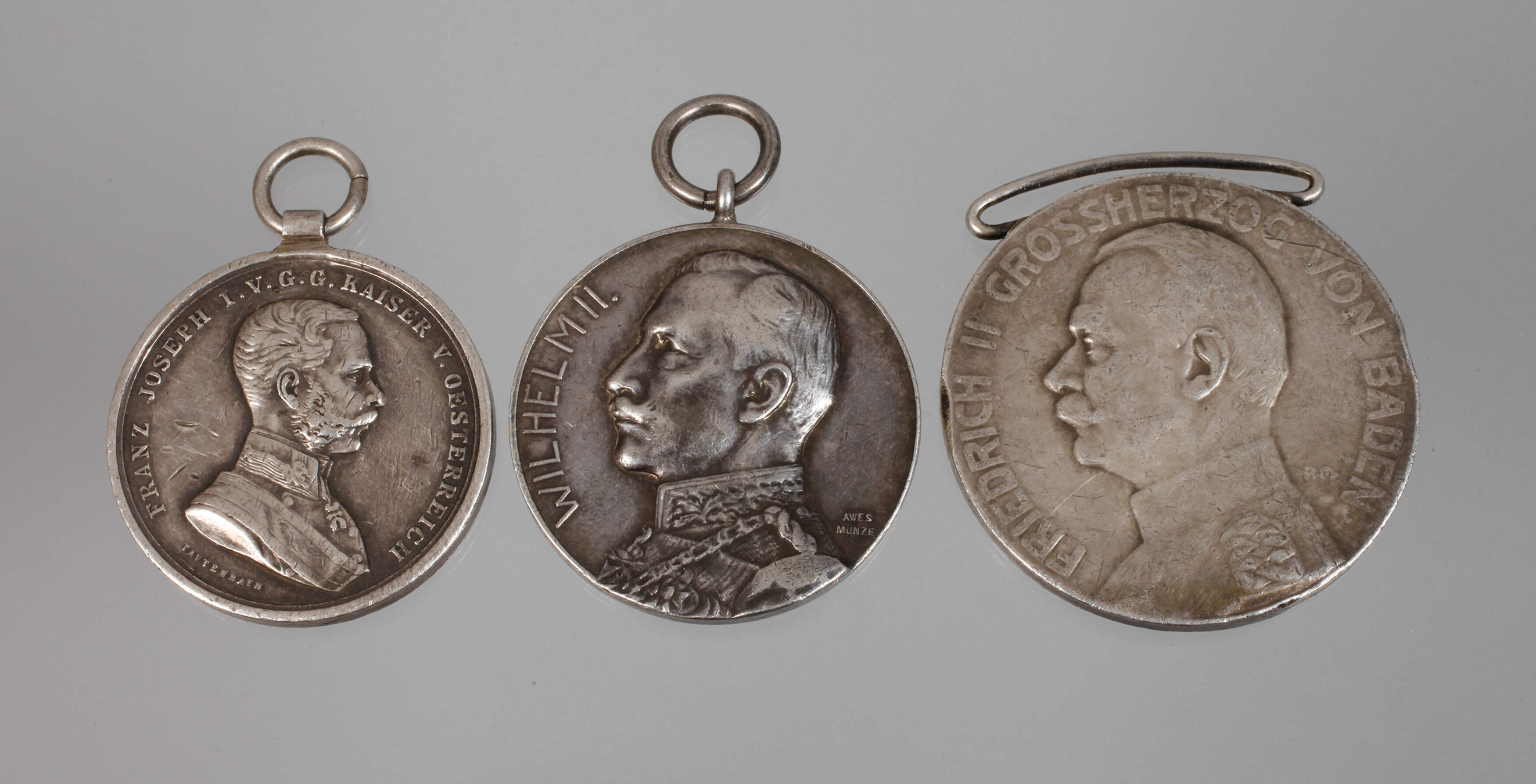 Drei Medaillen Preußen, Baden, Österreich