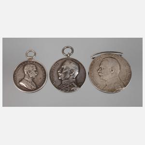 Drei Medaillen Preußen, Baden, Österreich