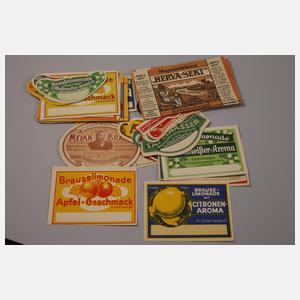 Konvolut Geldscheine, Münzen und Etiketten