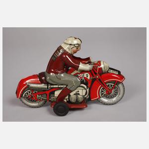 Zwei Blechspielzeug-Motorräder