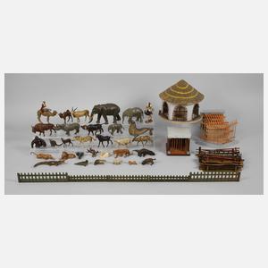 Umfangreiches Tiergehege mit Lineol Massetieren