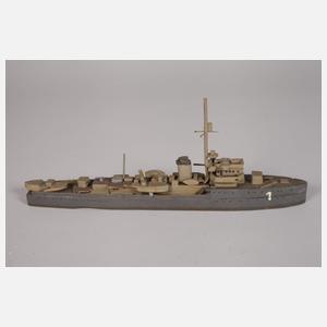 Modell Kriegsschiff und Doppeldecker Wehrmacht