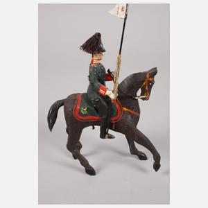 Vier Aufstellfiguren als hessische Dragoner