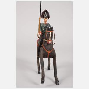 Vier Aufstellfiguren als hessische Dragoner